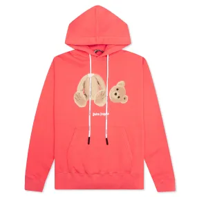 PA Bear Hoodie - Coral/Brown